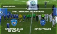 Football Ligue 2 : vidéo du match SC Bastia - ESTAC Troyes du 04 février 2012. Le samedi 4 février 2012 à Bastia. Corse. 